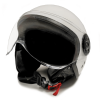 Casco Moto Jet Blanco Con gafas Protectoras 2