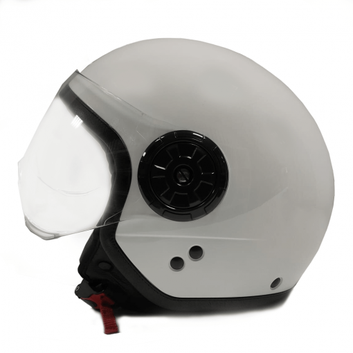 Casco Moto Jet Blanco Con gafas Protectoras 5