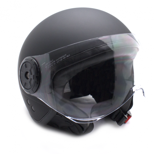 Casco Moto Jet Negro Con gafas Protectoras 3