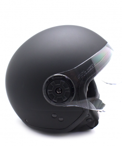 Casco Moto Jet Negro Con gafas Protectoras 10