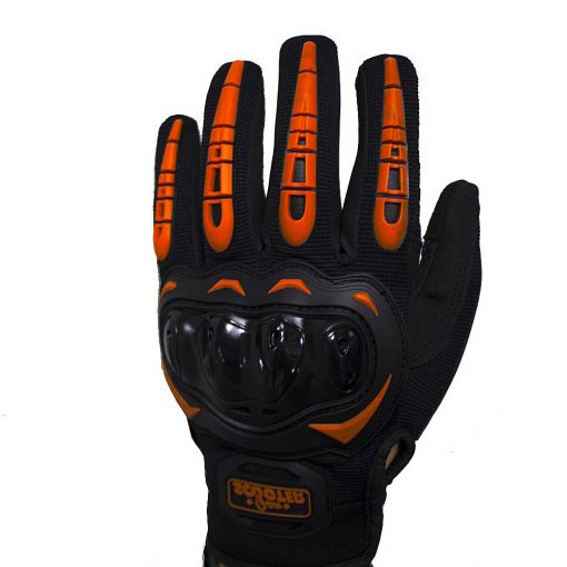 Guantes Táctiles Antideslizantes Moto Naranja Talla M 3