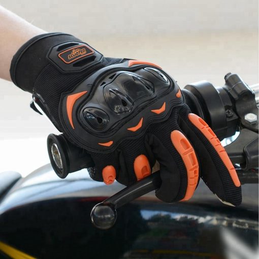 Guantes Táctiles Antideslizantes Moto Naranja Talla M 8