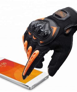 Guantes Táctiles Antideslizantes Moto Naranja Talla L 13