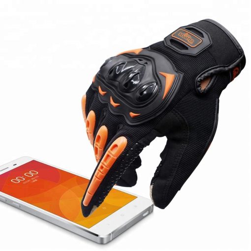 Guantes Táctiles Antideslizantes Moto Naranja Talla M 7